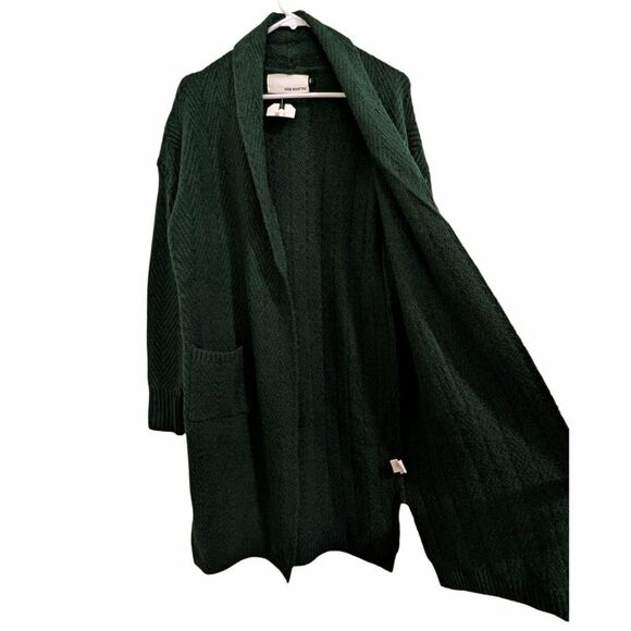 Pink Martini Scarlett Cardi Open Front Duster Cardigan - Dark Green - XXS - NWT - Picture 7 of 11